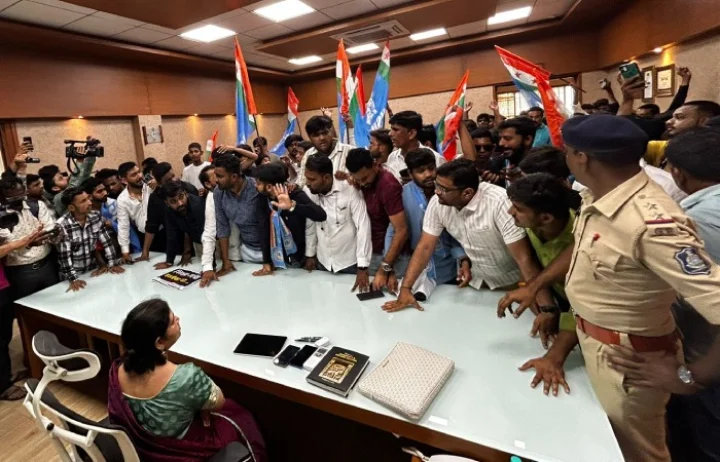 NSUI uproar in Gujarat University