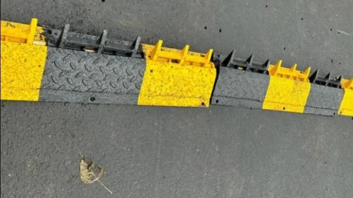 Tire killer bump on Ahmedabad road