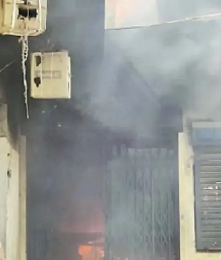 bank in Porbandar was burnt down