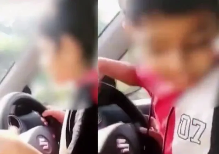 car in hand of 10 year old boy