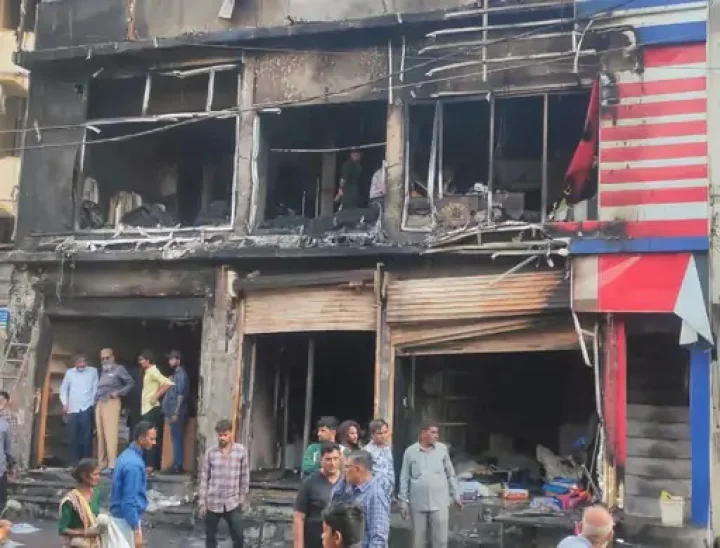 In Bhuj, the entire complex was burnt down