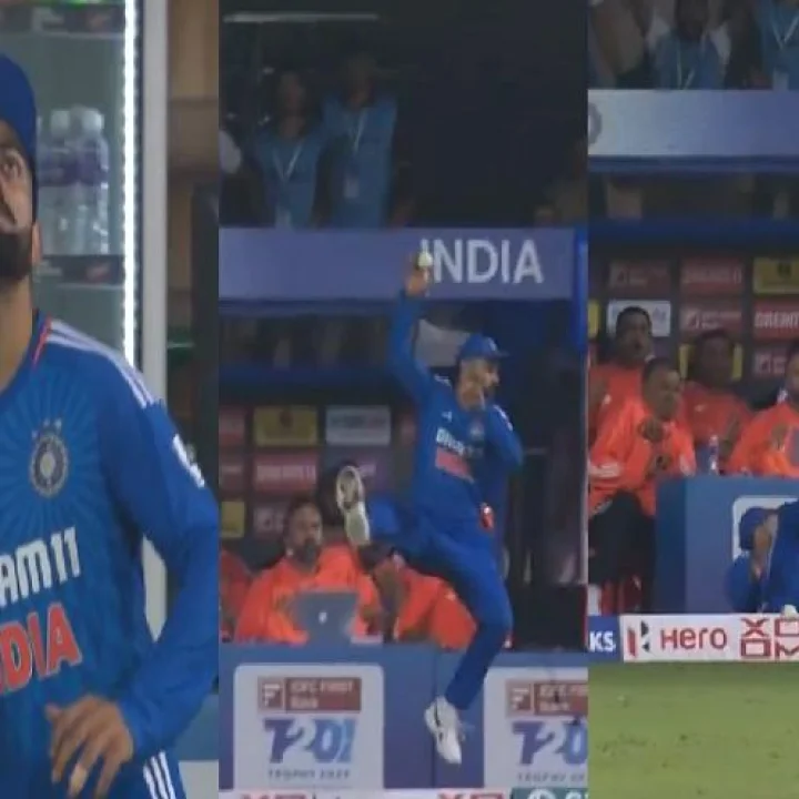 Flying GOAT: સુપર ફિટ વિરાટ કોહલીનુ શાનદાર પ્રદર્શન, અફગાની બેટથી મારેલા સિક્સરને હવામાં ઉડીને રોકી