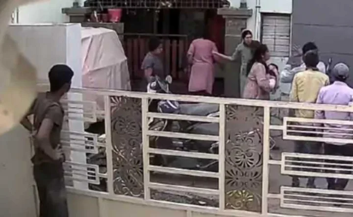 A two-year-old boy fell from a first-floor gallery in Junagadh