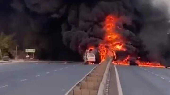 Fierce fire in chemical tanker