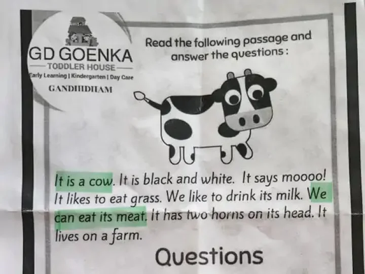 A controversy arose over the mention of eating beef