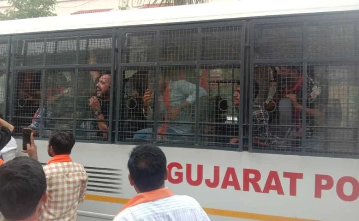 Rahul Gandhi protest by VHP and Bajrang Dal in Ahmedabad