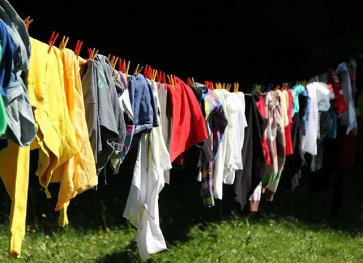 clothes outside at night
