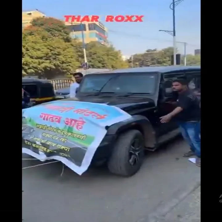Farmer pulls THAR car to showroom with donkeys