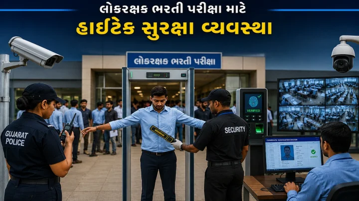 લોકરક્ષક ભરતી પરીક્ષા માટે હાઇટેક સુરક્ષા વ્યવસ્થા: GPS ટ્રેકર અને AI ટેક્નોલોજીનો ઉપયોગ; કચ્છના 6 રસ્તાઓ ફોરલેન થશે