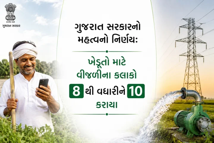 ગુજરાત સરકારનો મહત્વનો નિર્ણય: ખેડૂતો માટે વીજળીના કલાકો 8 થી વધારીને 10  કરાયા