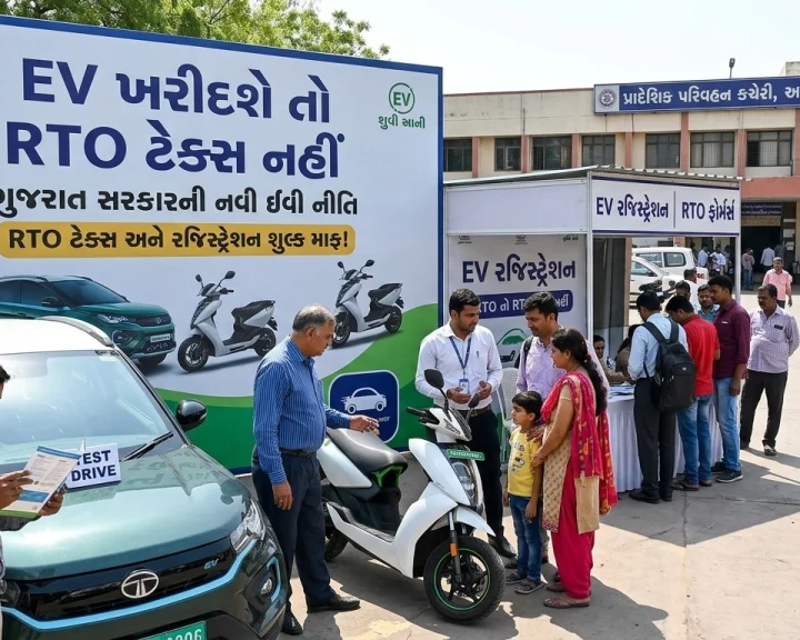 ગુજરાત સરકારની નવી EV નીતિ: ગ્રાહકોને મળશે ડબલ સબસિડી, RTO ટેક્સ થશે ઝીરો