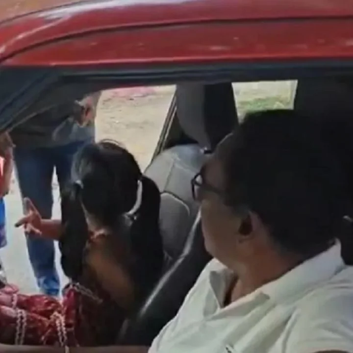 Child driving car