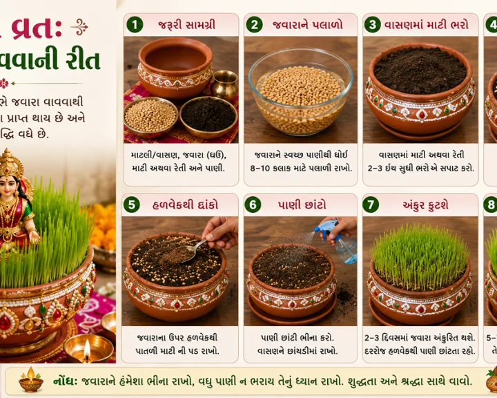 Jaya Parvati Vrat- ગૌરી વ્રત: જવારા વાવવાની રીત