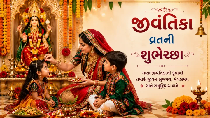 Happy Jivantika Vrat Wishes 2026 - બાળકોના દીર્ઘાયુ આયુષ્ય અને સારા સ્વાસ્થ્ય માટે કરવામા આવતા જીવંતિકા વ્રતની શુભેચ્છા -