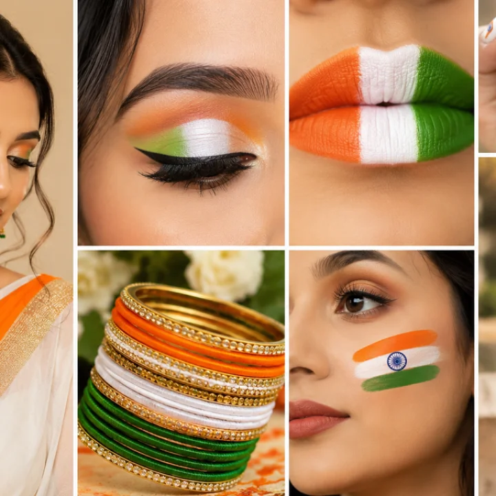 Tiranga tricolour makeup