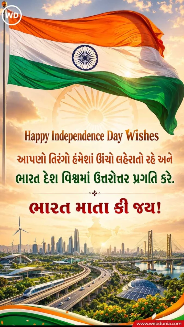 Independence day wishes in Gujarati