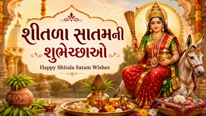 Happy Sheetla Satam Wishes in Gujarati - શીતળા સાતમની હાર્દિક શુભકામનાઓ