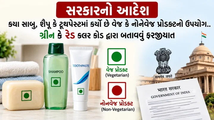 કયા સાબુ, શૈપૂ કે ટૂથપેસ્ટમાં થયો છે વેજ કે નોનવેજ પ્રોડક્ટનો ઉપયોગ, લાલ-લીલા રંગના કોડ દ્વારા બતાવવુ ફરજિયાત, સરકારનો આદેશ