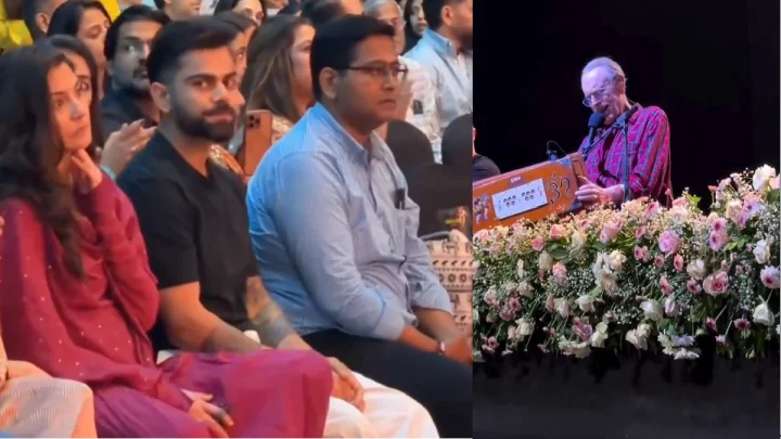 અનુષ્કા શર્મા-વિરાટ કોહલી કનૈયાની ભક્તિમાં થયા લીન, મુંબઈમા કૃષ્ણા દાસના લાઈવ કીર્તનમાં થયા સામેલ, ભજન પર ઝૂમ્યા