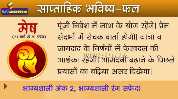 साप्ताहिक राशिफल (12 से 19 मार्च 2017)