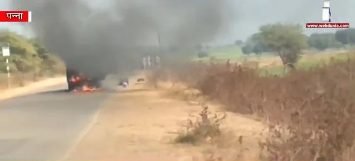 Fire in car