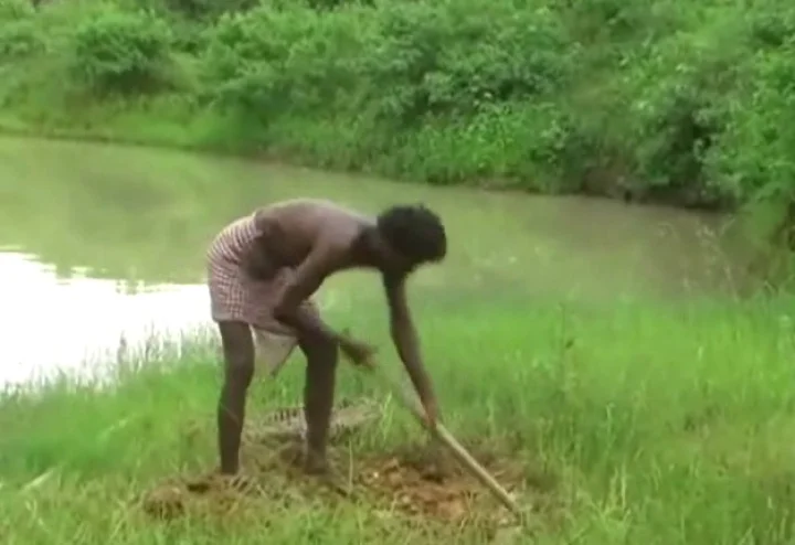 Farmer selfmade Pond