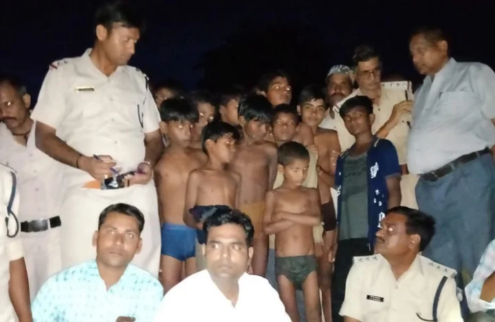 Children's group trapped on island