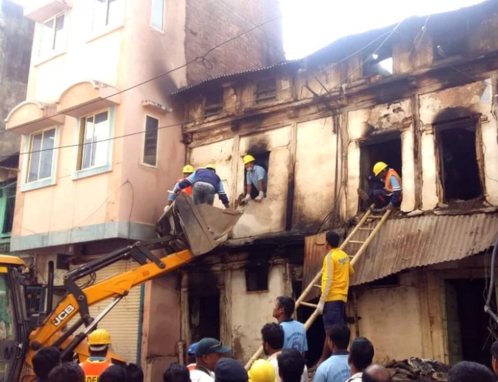 Fire in house in Indore