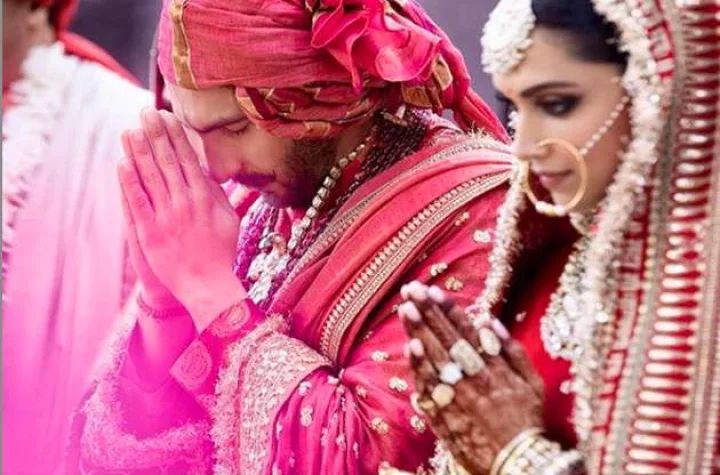 Deepika ranveer wedding reception royal look