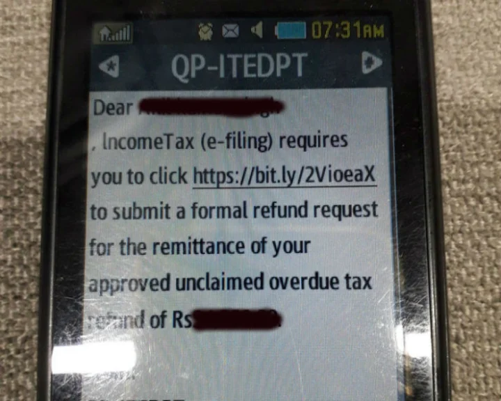 Income tax refund sms