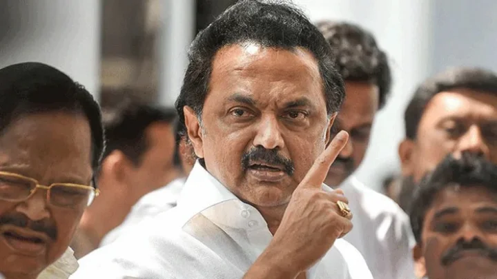 Tamil Nadu CM MK Stalin arrives to visit Delhi schools
