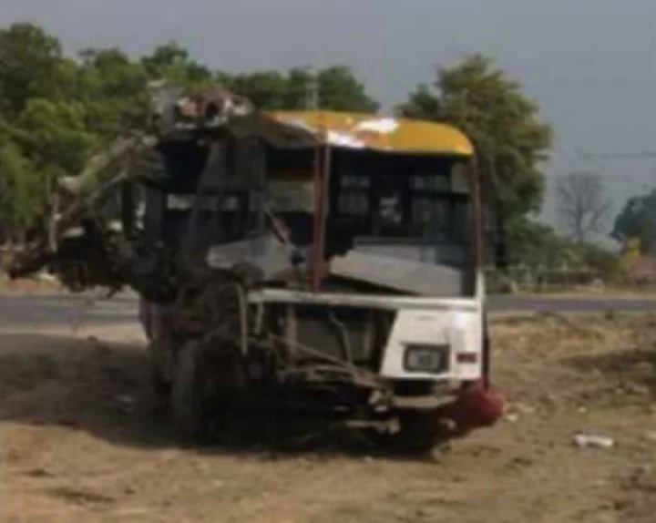 bus collided with truck