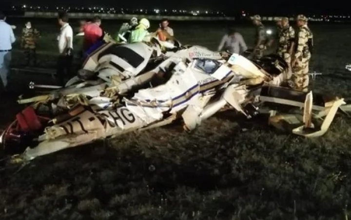 State chopper crashes at Raipur airport