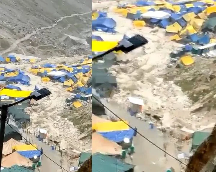 Cloudburst near Amarnath cave