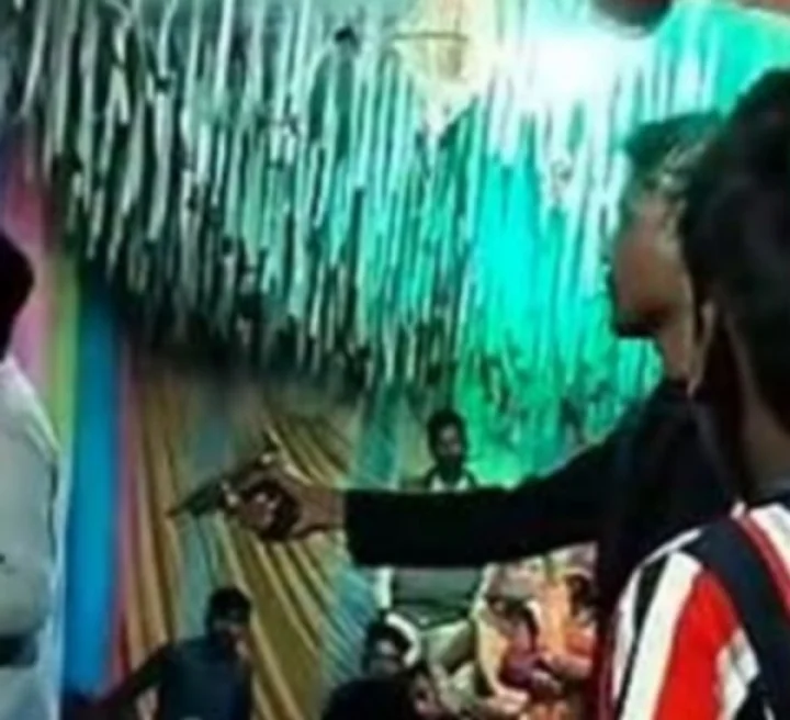 bageshwar dham sarkar dhirendra shastri brother crashes wedding with pistol and abusive language video viral