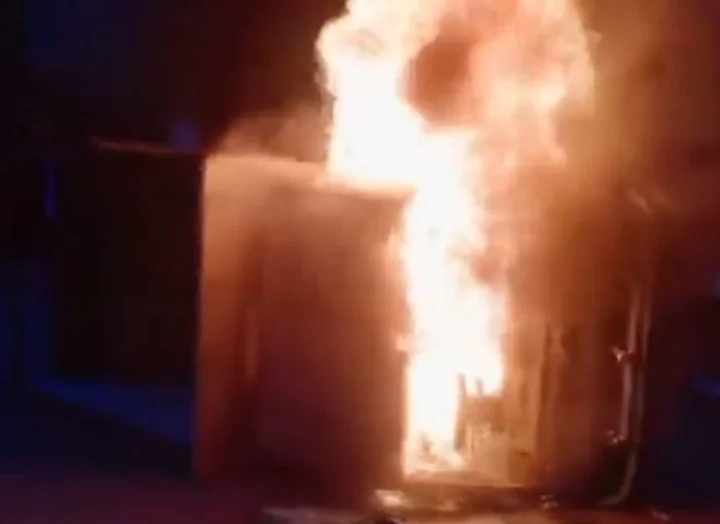 Bus fire in Gurugram