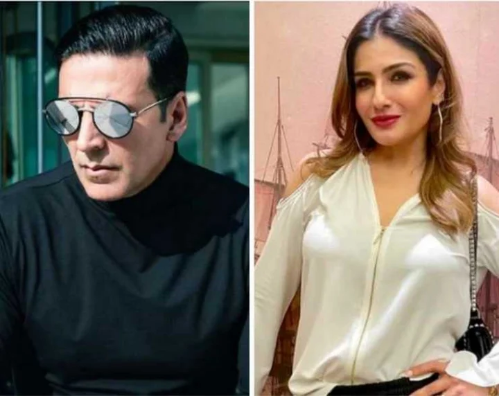 Akshay Kumar and Raveena Tandon seen together