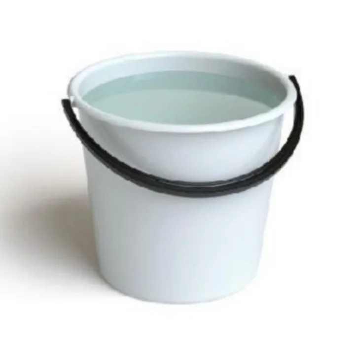 Empty bucket in bathroom
