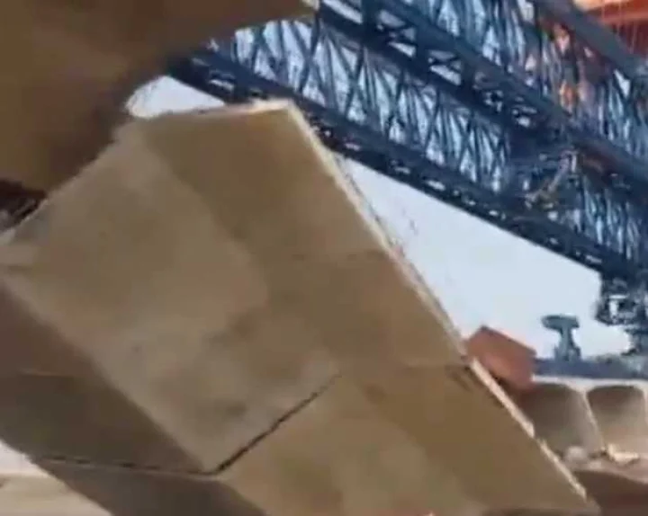 A portion of a bridge under construction collapsed in Bihar
