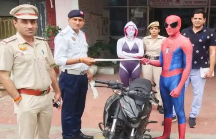 Spider Man Was Seen Riding a Bike