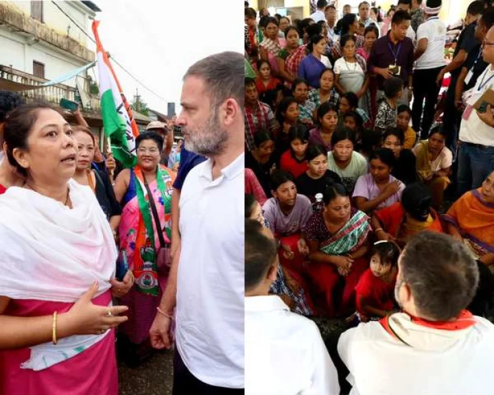 Rahul Gandhi met people affected by violence in Manipur