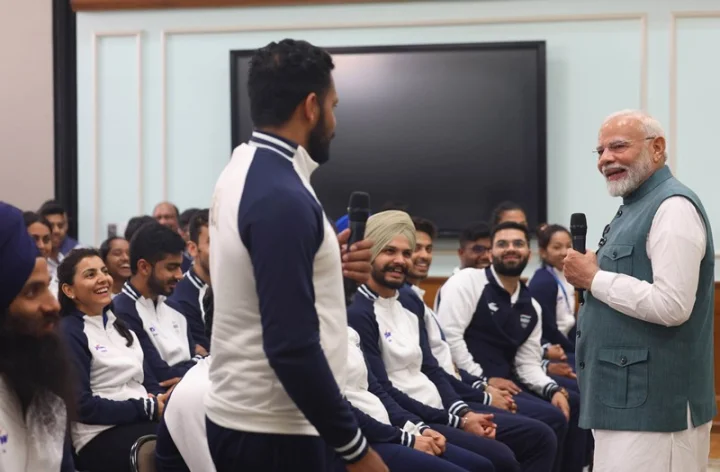 Modi With Olympians