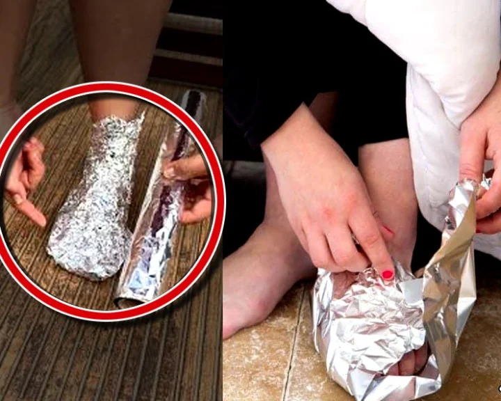Covering Feets with Aluminium Foil