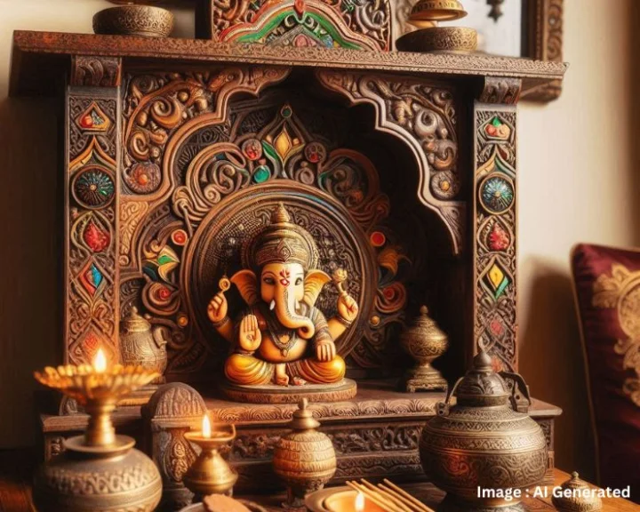 घर के मंदिर में मूर्ति