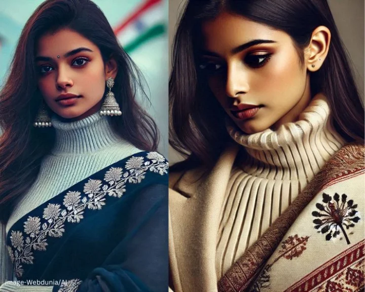 Saree Styling For Winter Season