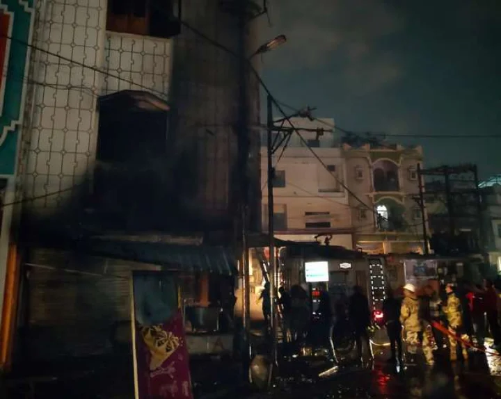 Massive fire in a house in Dewas