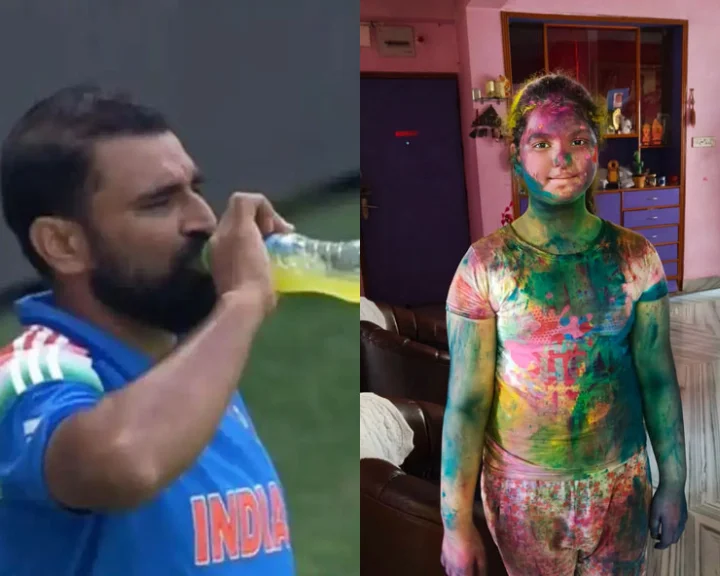 mohammed shami daughter holi news in marathi