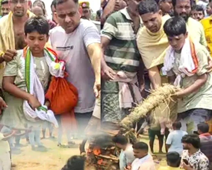 9 year old Tanuj cremated his father in Balasore