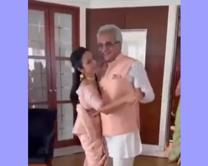 Mahua and Pinaki Mishra seen dancing during the wedding
