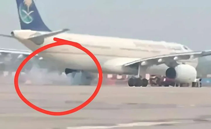 Fire in Saudi Airlines plane